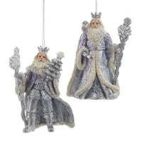 Lavender, Blue and Silver Santa Ornaments