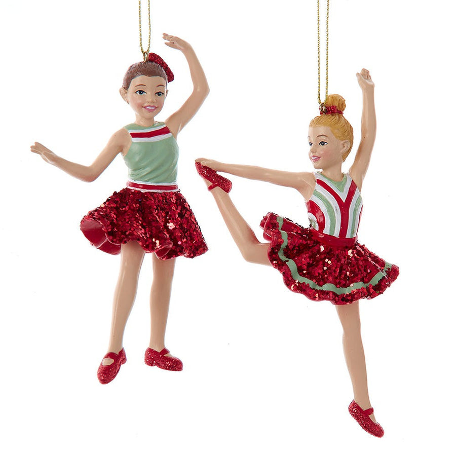 Red & Green Girl Jazz Dancer Ornaments