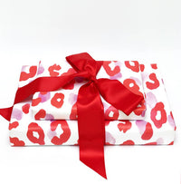 Maxine Red and Pink Leopard Gift Wrap