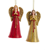Red & Gold Praying Angel Ornaments