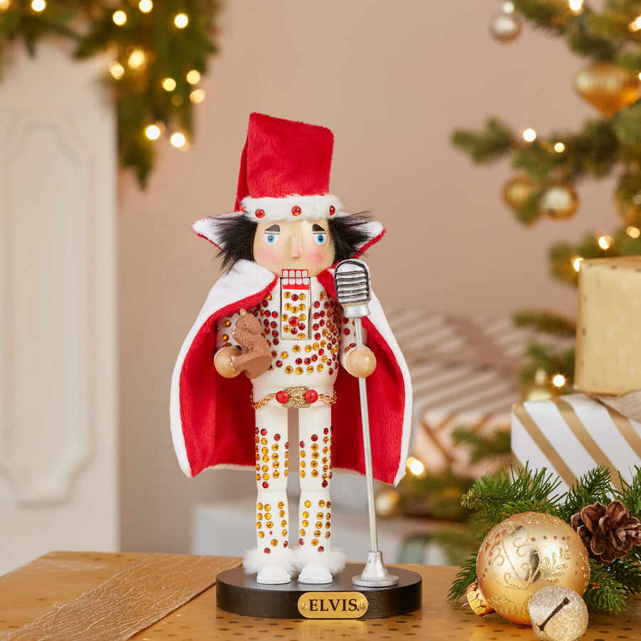 10" Elvis Presley® In White Suit Nutcracker