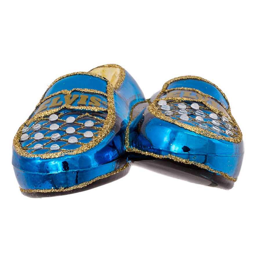 Elvis Presley® Blue Suede Shoes Glass Ornament