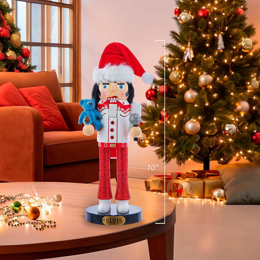 10" Elvis Presley® With Teddy Bear Nutcracker