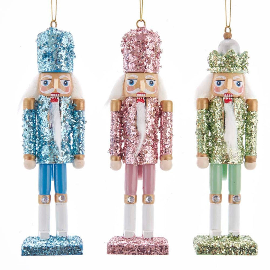 6" Pink, Blue and Green Nutcracker Ornaments