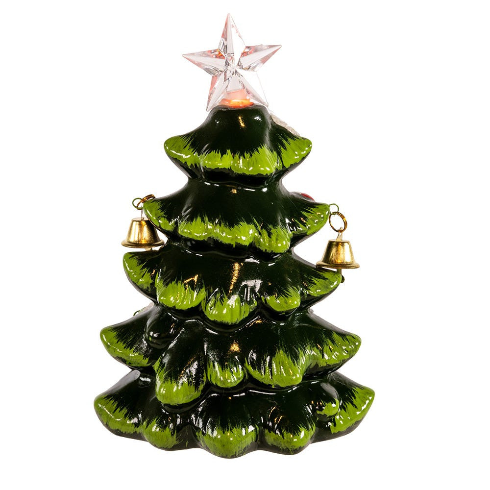 Battery Operated Small Porcelain Light-Up Christmas Tree