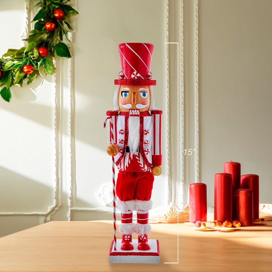15" Peppermint Nutcracker