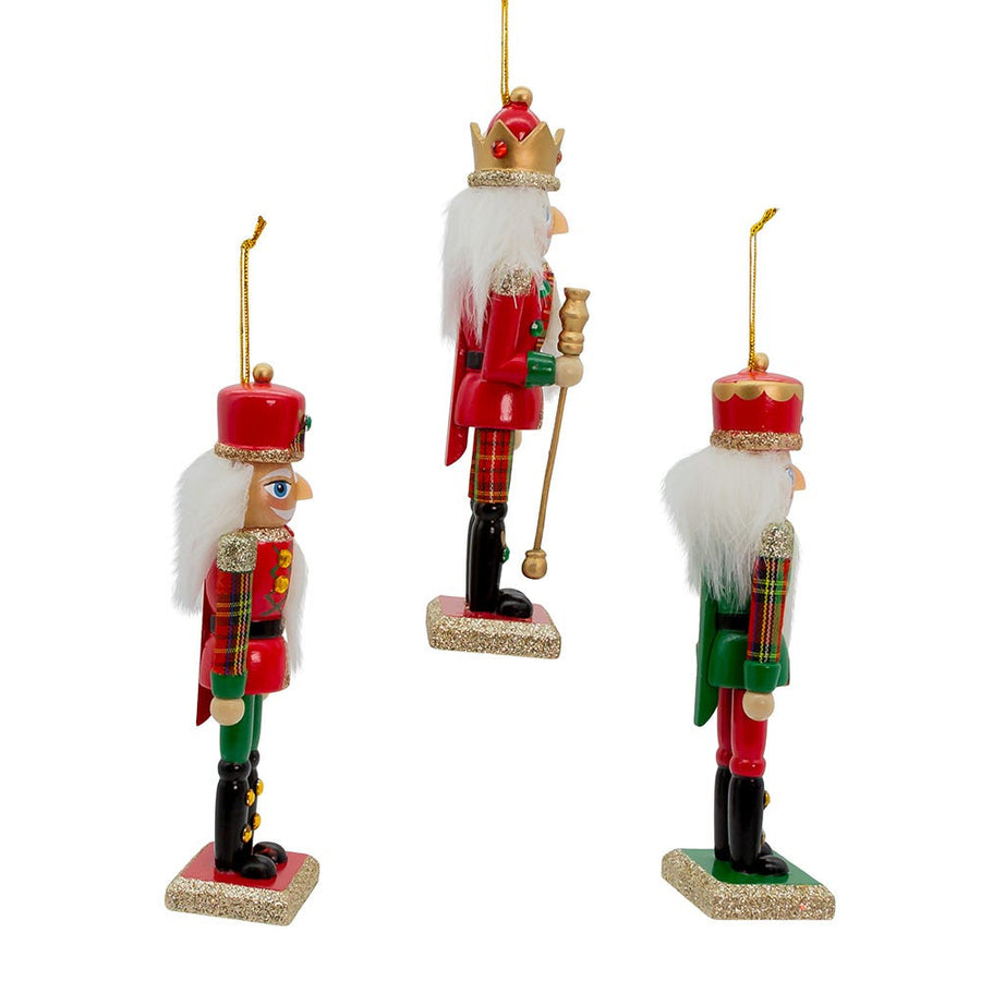 6" Traditional Plaid Nutcracker Ornaments