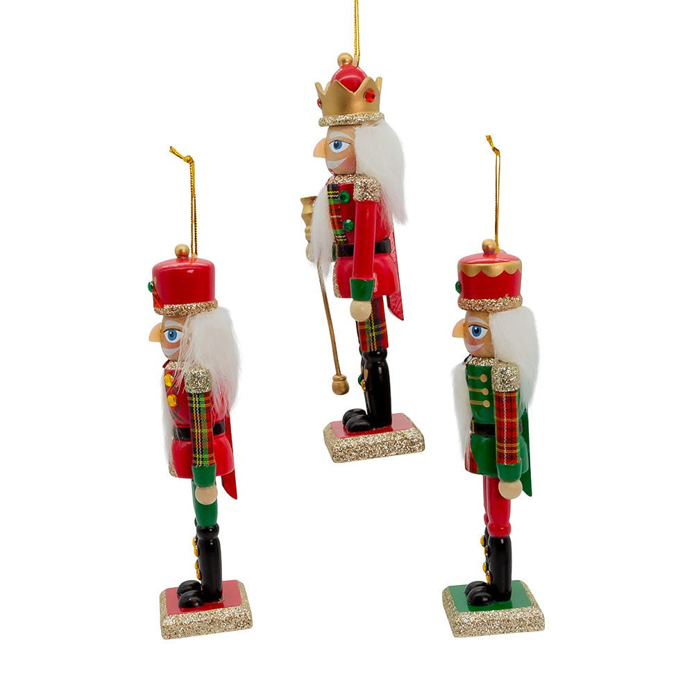 6" Traditional Plaid Nutcracker Ornaments