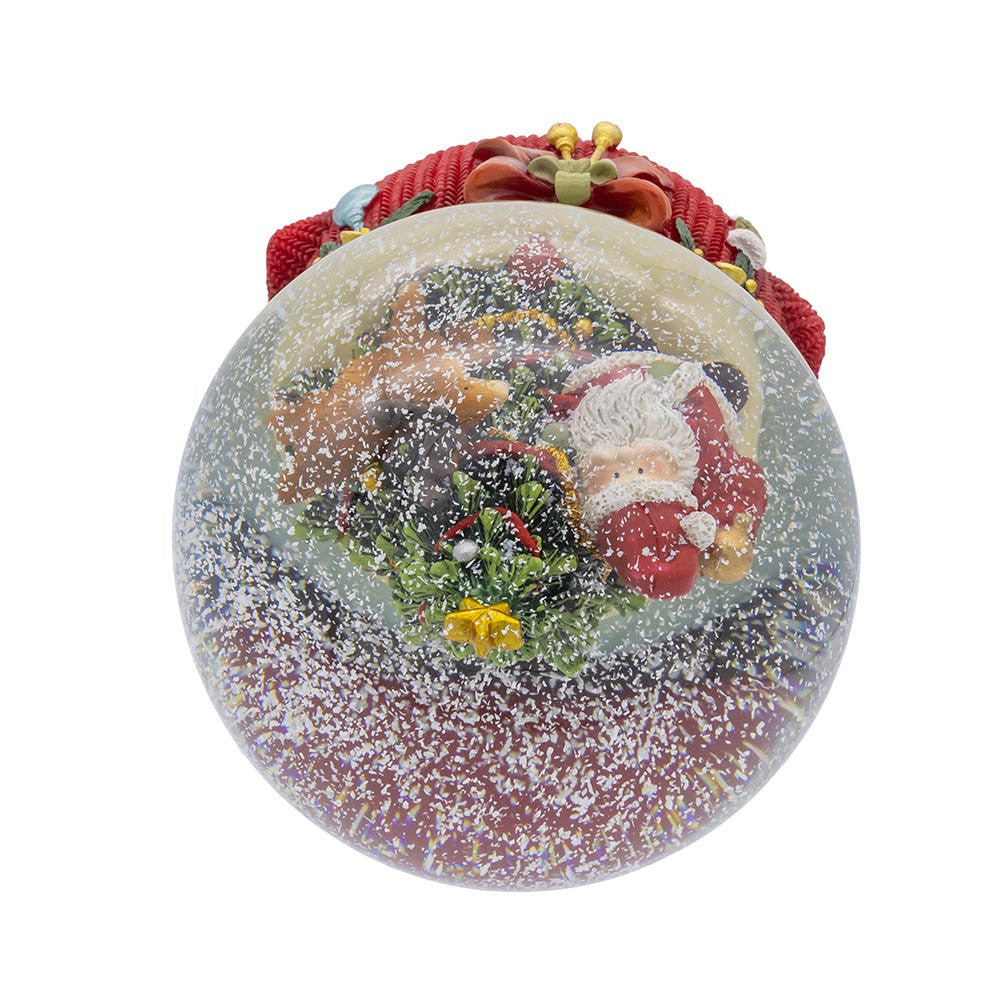 100MM Wind Up Musical Santa With Christmas Tree Water Globe