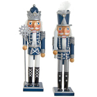 15“ Dark Blue and Silver Nutcrackers