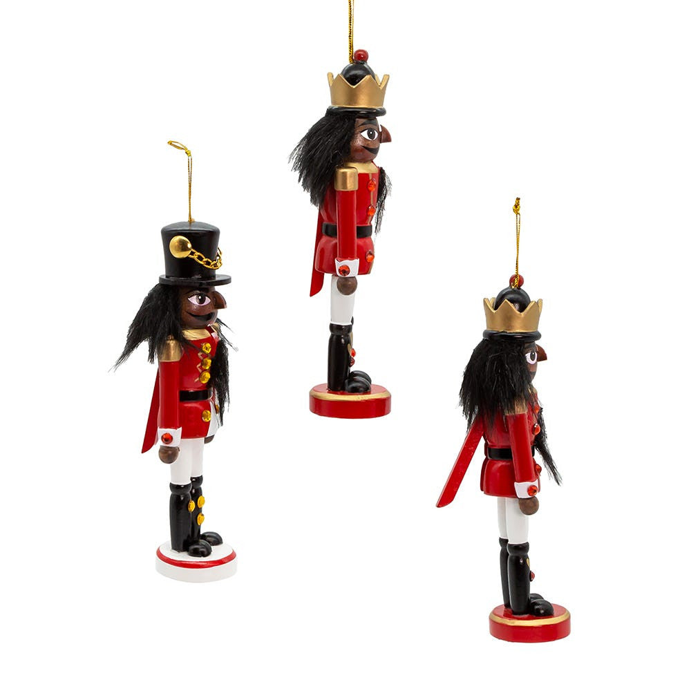 6“ Red and White African American Nutcracker Ornaments