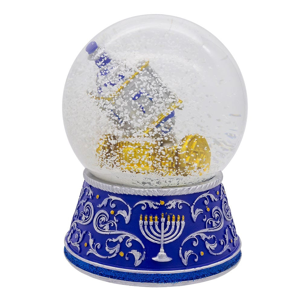 100MM Wind Up Musical Hannukah Water Globe