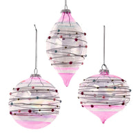 Glass Bubblegum Ball, Drop & Finial Ornaments