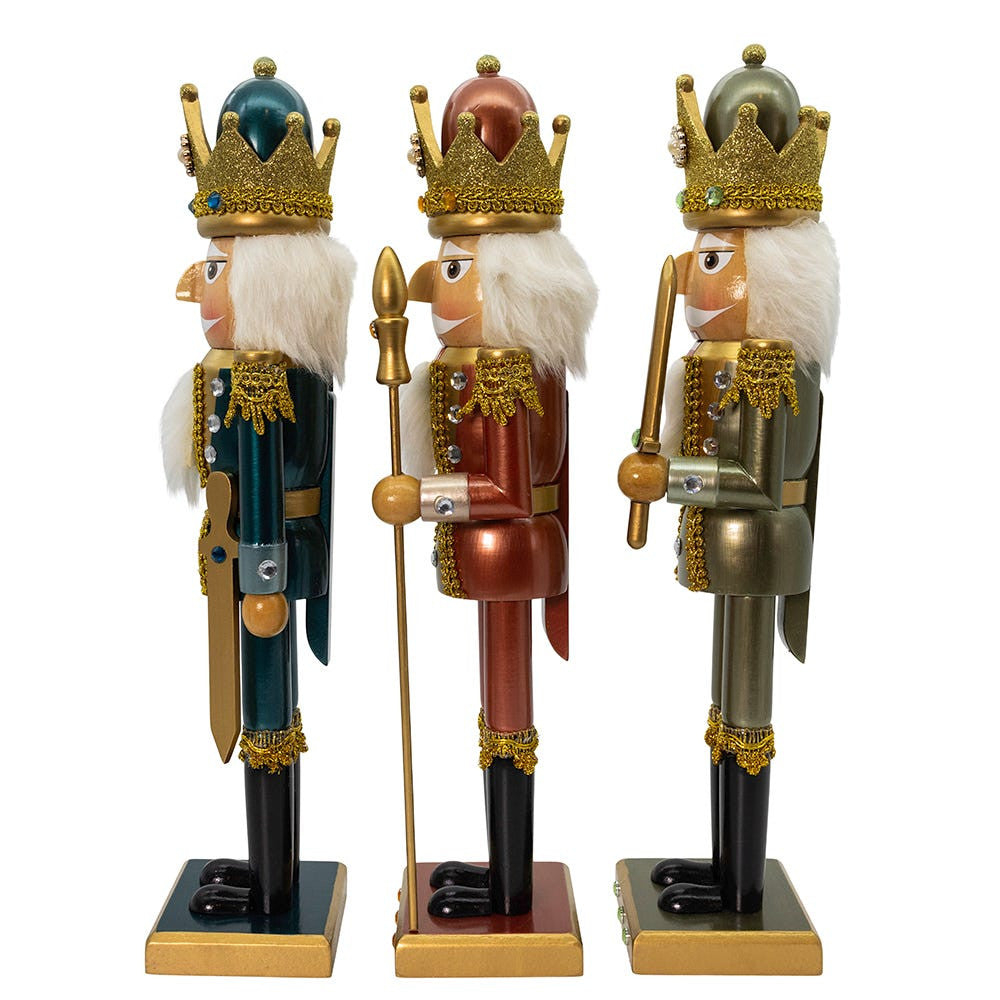 15“ Teal, Green & Desert Rose Nutcrackers