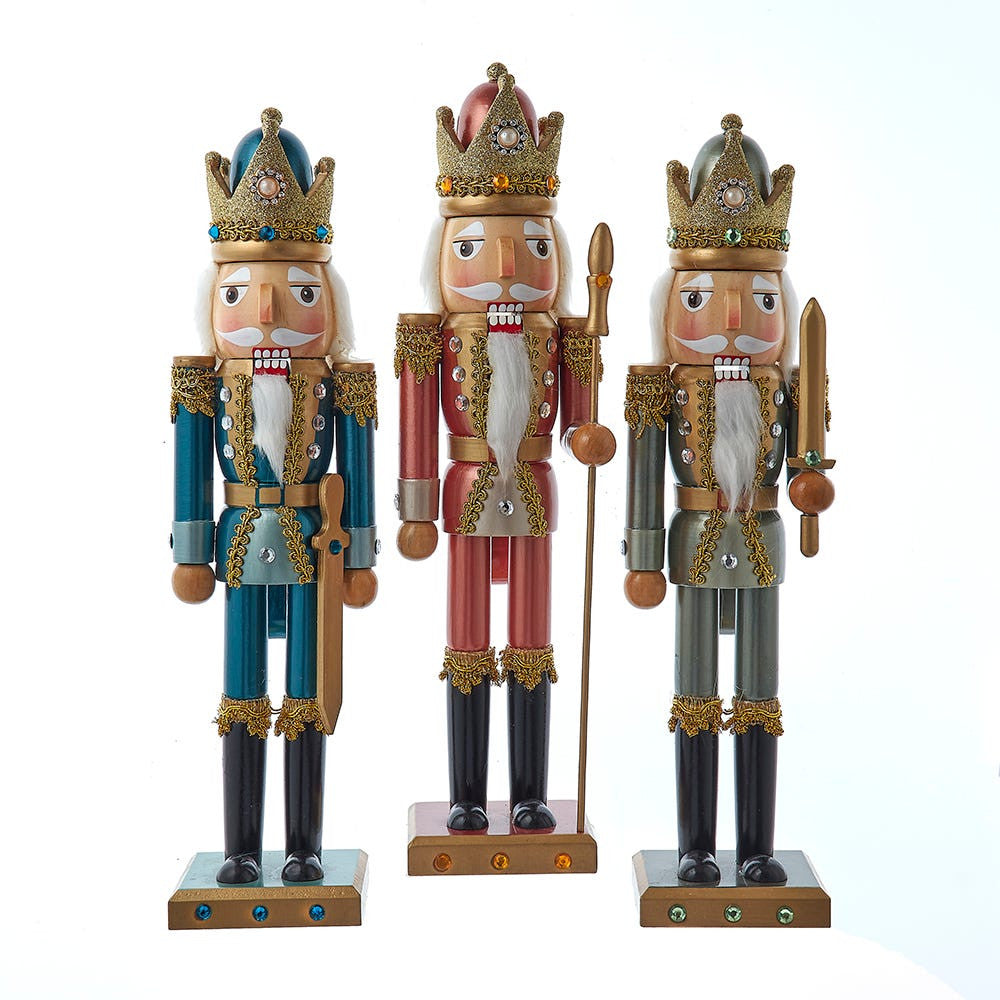 15“ Teal, Green & Desert Rose Nutcrackers