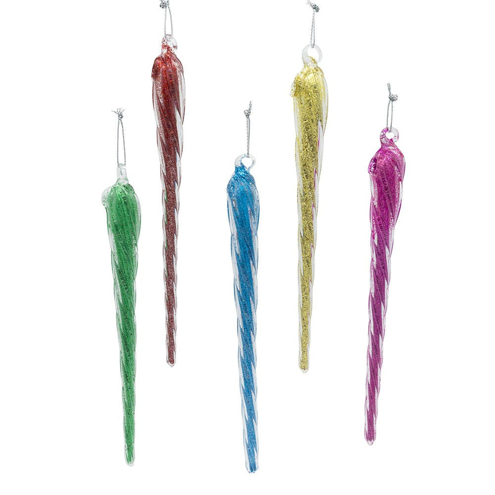Glass Icicle Ornaments