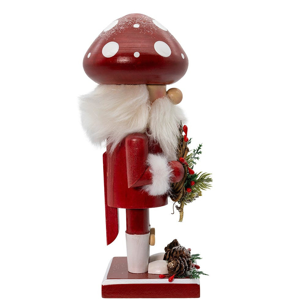 9" Mushroom Santa Nutcracker