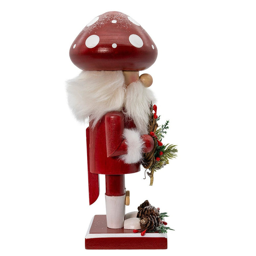 9" Mushroom Santa Nutcracker