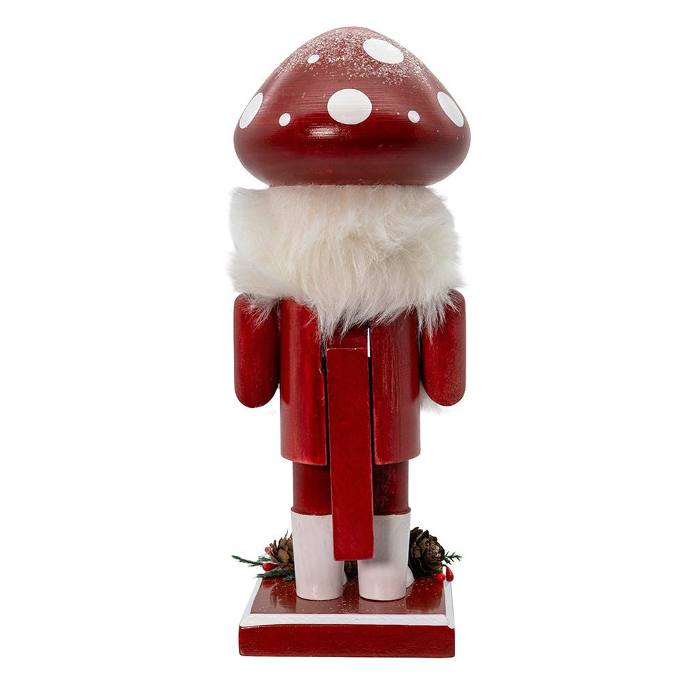 9" Mushroom Santa Nutcracker