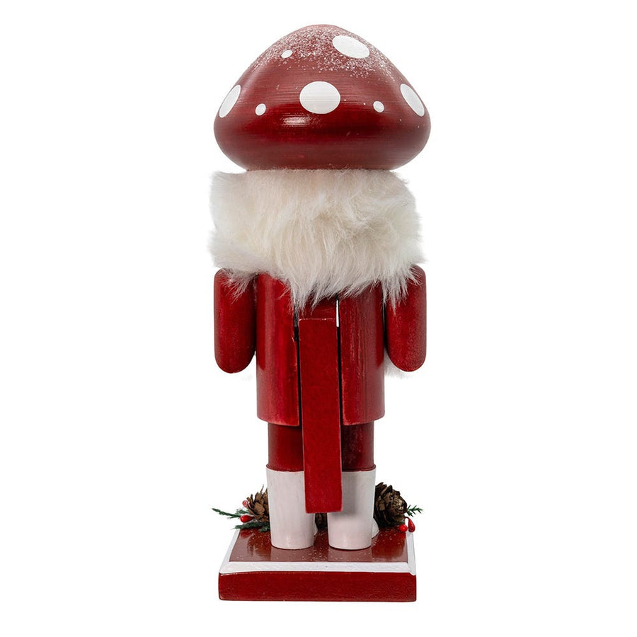 9" Mushroom Santa Nutcracker