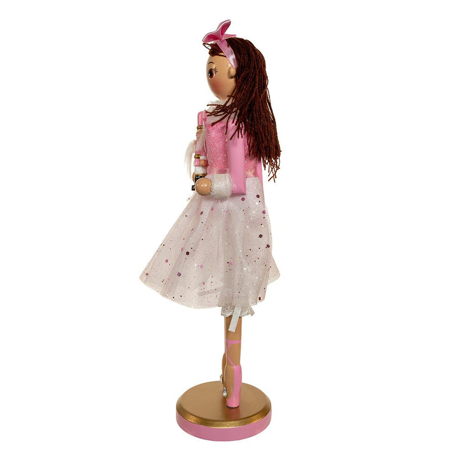 12“ Pink Clara With Brunette Hair Ballerina Nutcracker