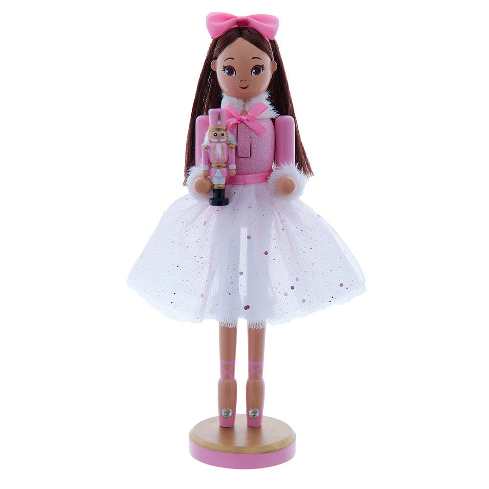 12“ Pink Clara With Brunette Hair Ballerina Nutcracker