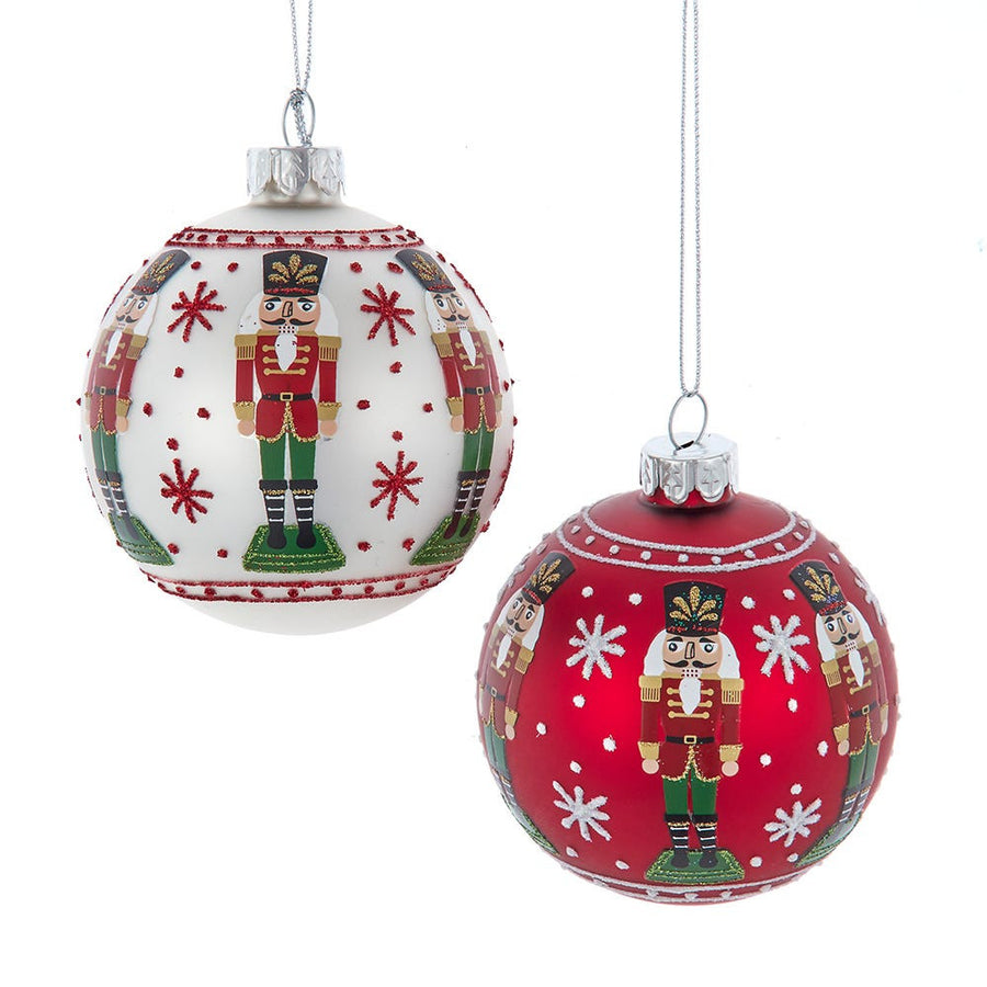 Glass Nutcracker Design Ball Ornaments