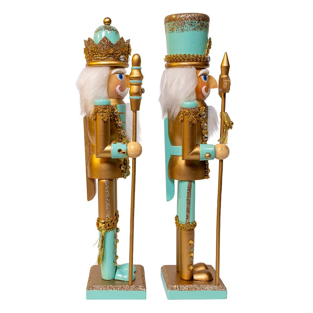 11" Aqua & Gold Nutcrackers