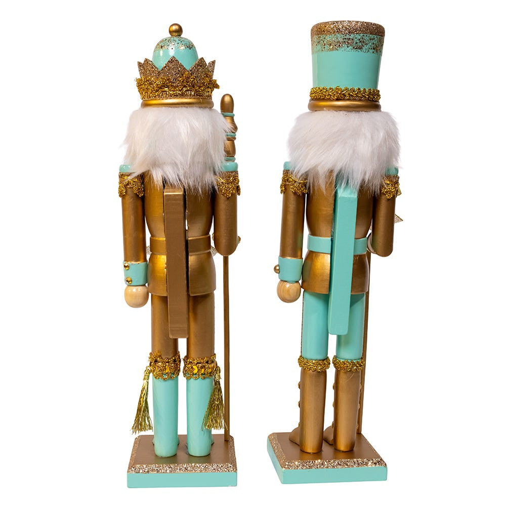 11" Aqua & Gold Nutcrackers