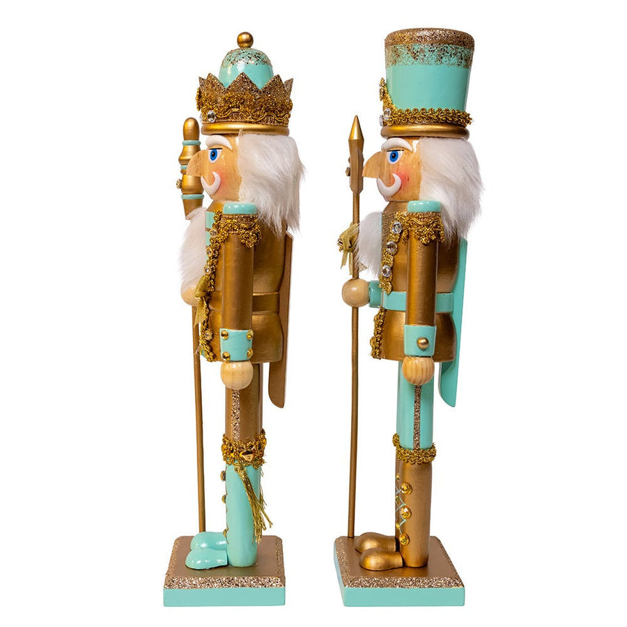 11" Aqua & Gold Nutcrackers