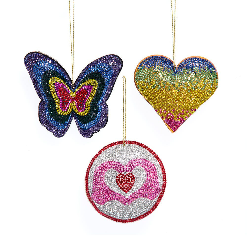 Bedazzled Collection™ Heart & Butterfly Ornaments