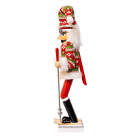 15“ Ski Santa With Christmas Sweater Nutcracker