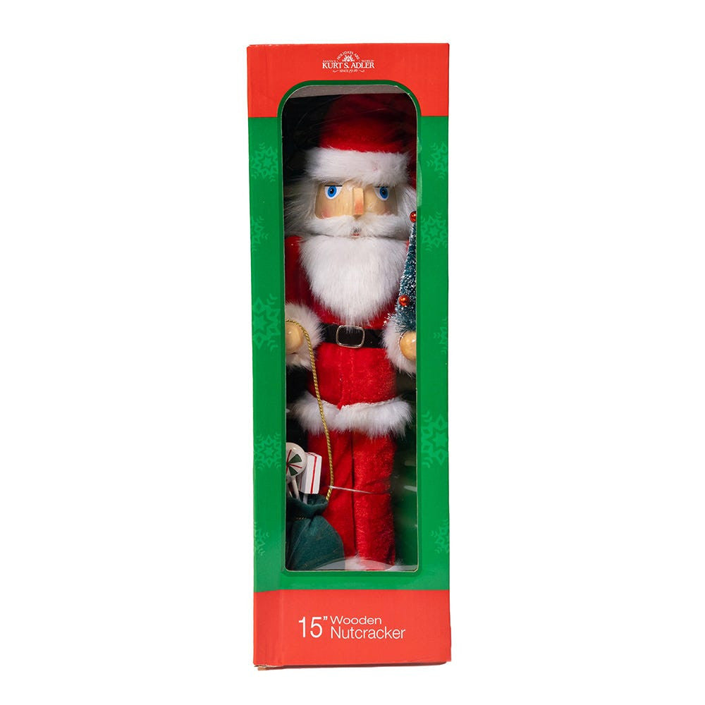 15" Santa With Gifts & Tree Nutcracker