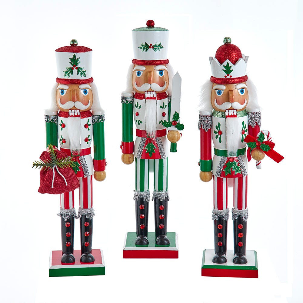 15" Jolly Red & Green Nutcrackers
