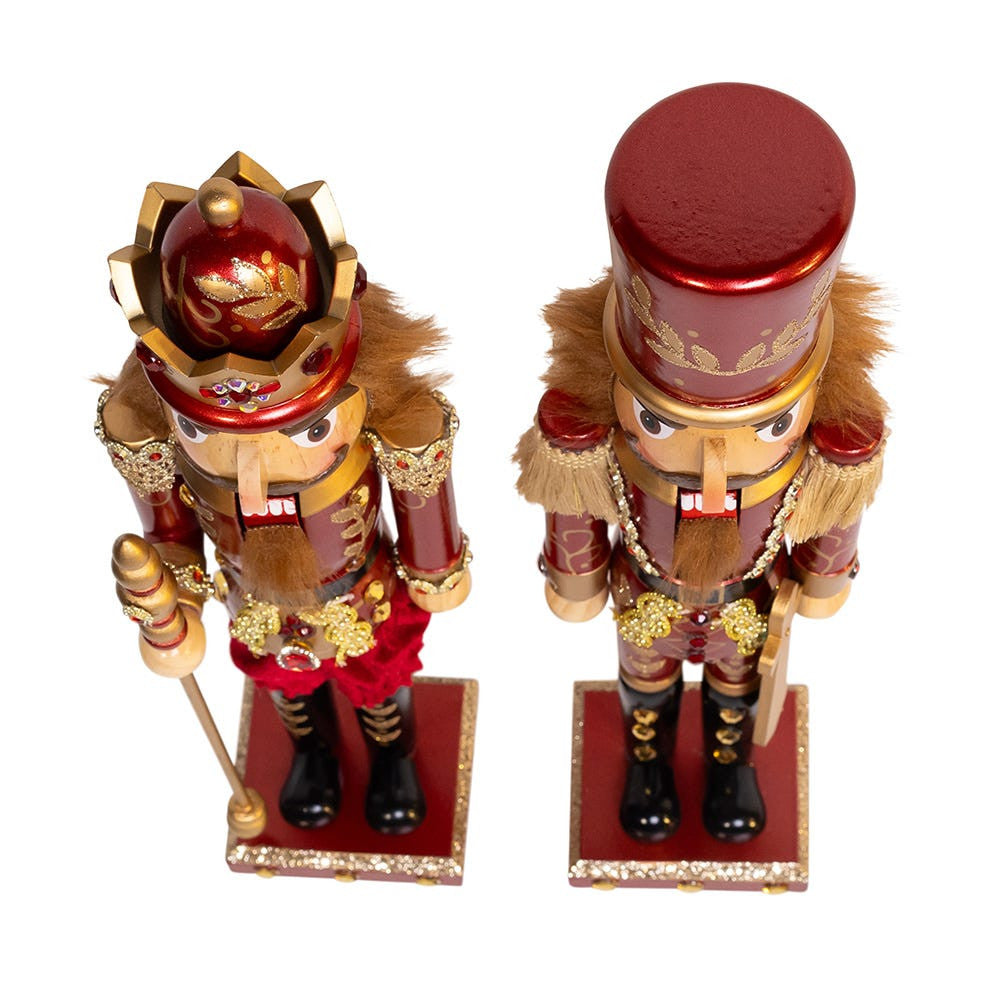 15“ Gold & Burgundy Nutcrackers