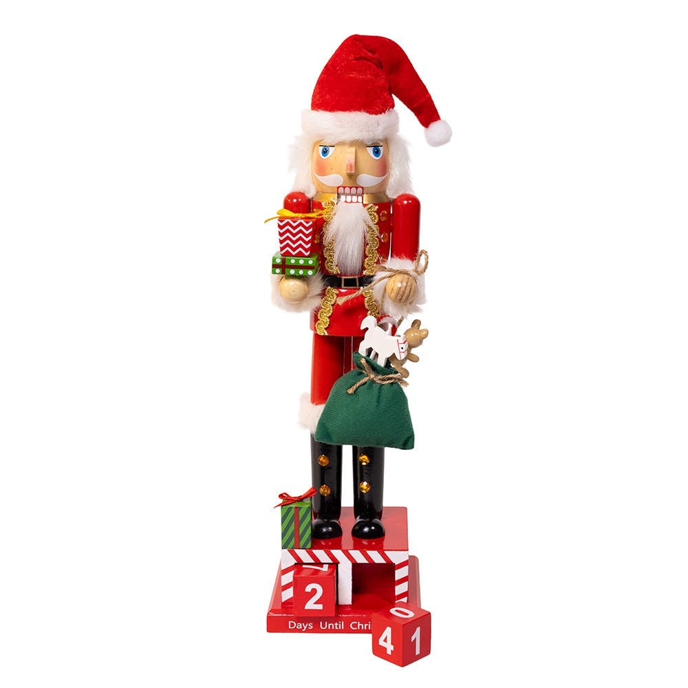 15" Santa Calendar With Gifts Nutcracker