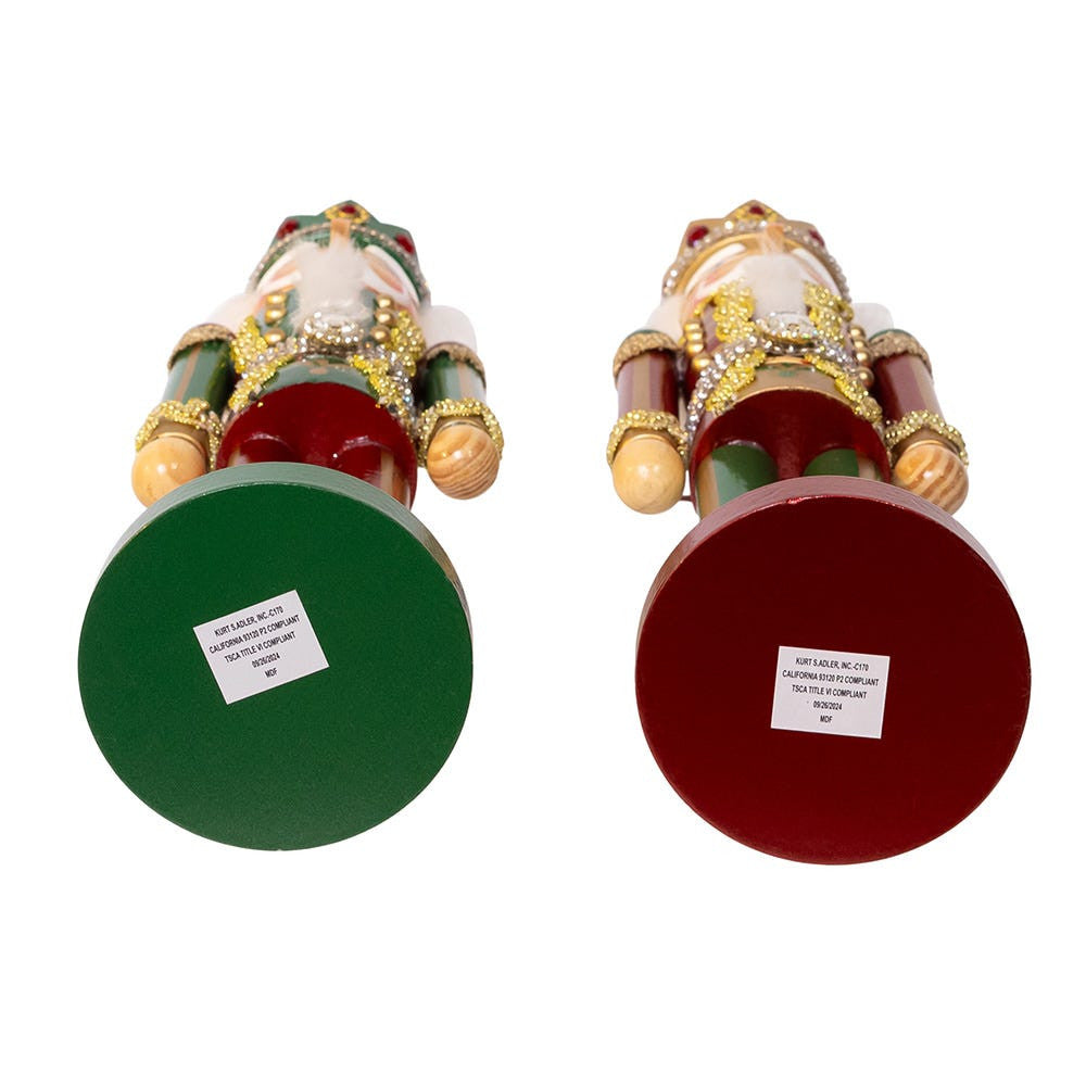 15" Red & Green King Nutcrackers