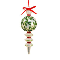Glass Mistletoe Kisses Finial Ornament