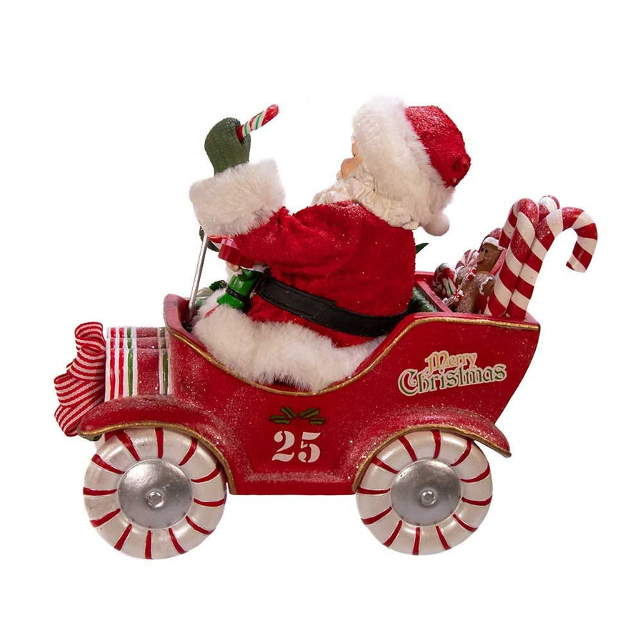 8.5" Fabriché™ Musical Santa In Candy Car
