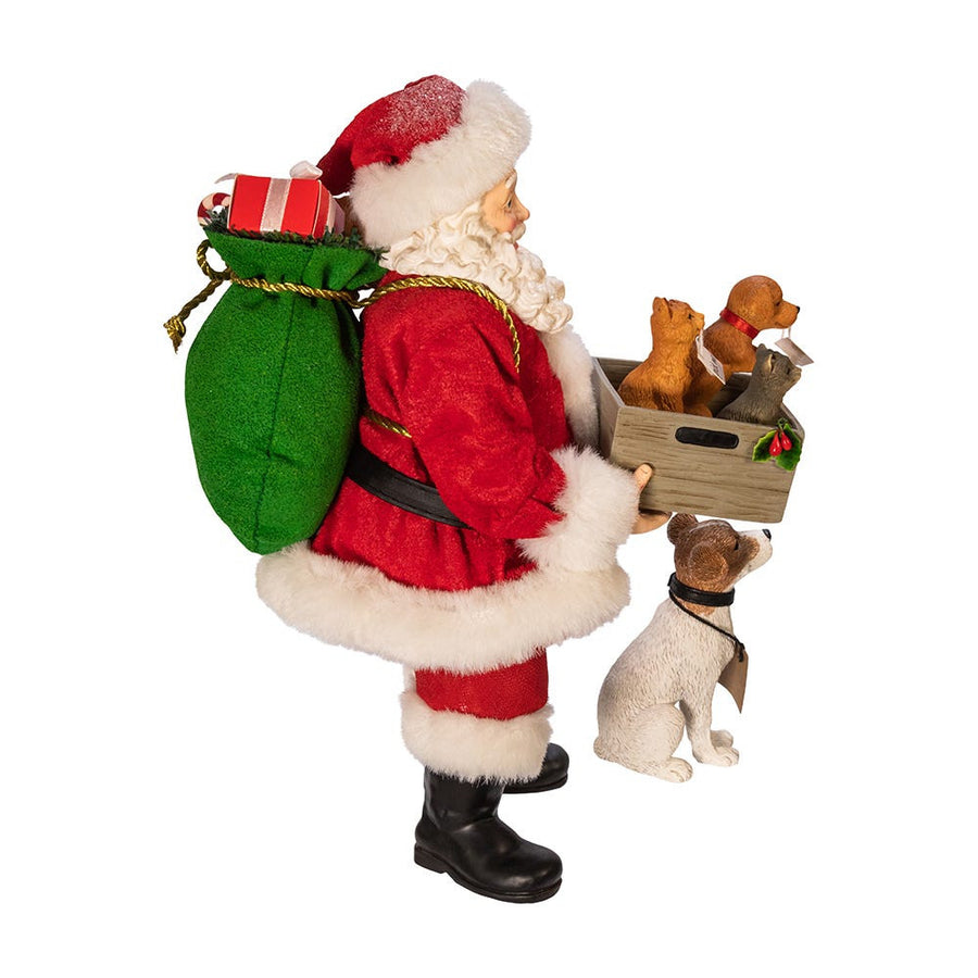 10.5" Fabriché™ Adopt-A-Pet Santa With Dog