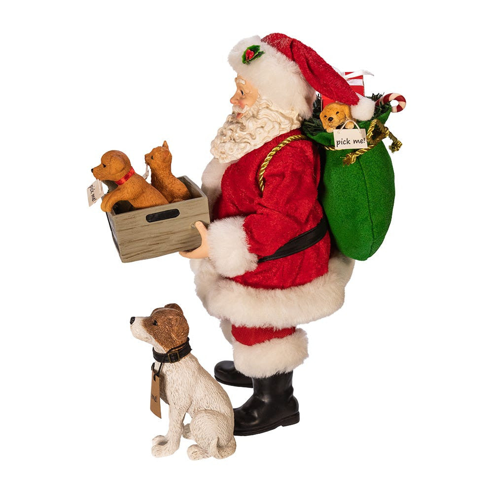10.5" Fabriché™ Adopt-A-Pet Santa With Dog