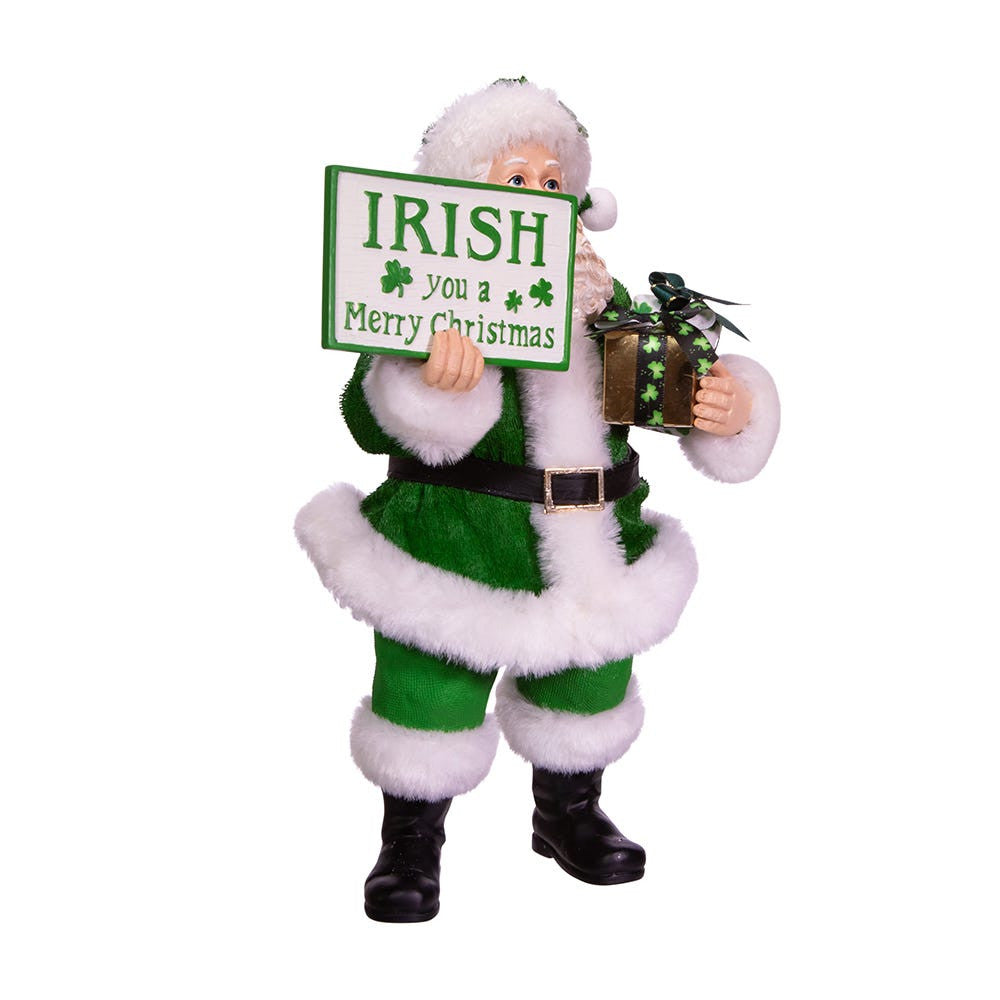 10.5" Fabriché™ Musical Irish Santa