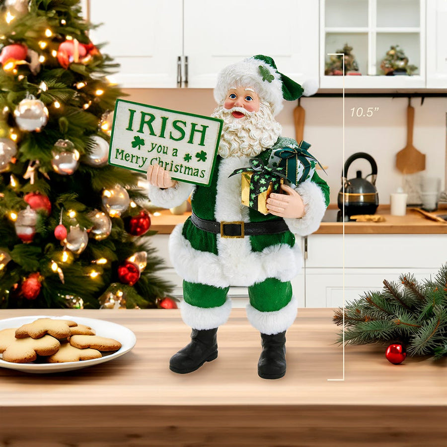 10.5" Fabriché™ Musical Irish Santa