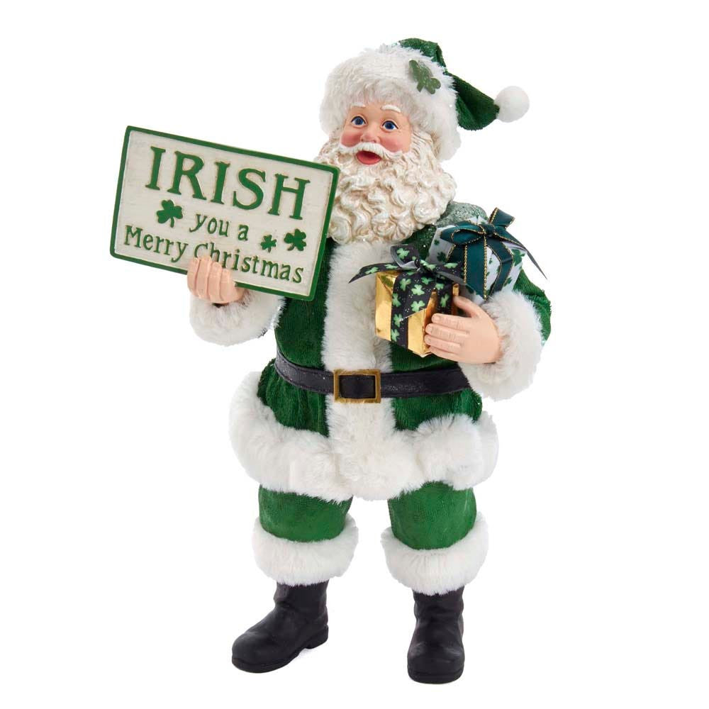 10.5" Fabriché™ Musical Irish Santa