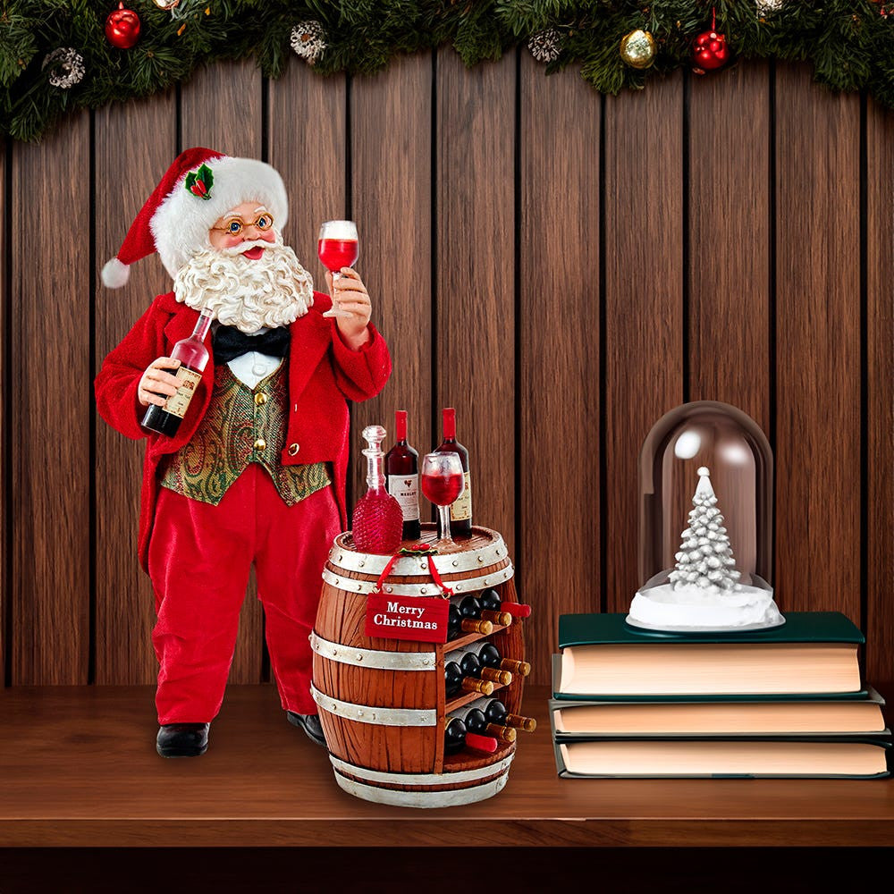 10.5" Fabriché™ Wine Tasting Santa