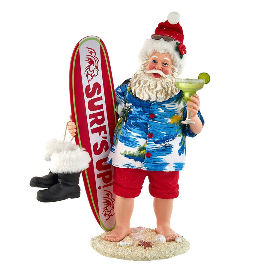 11" Fabriché™ Beach Santa With Surfboard