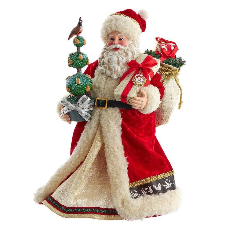 10.5" Fabriché™ Musical 12 Days Of Christmas Santa