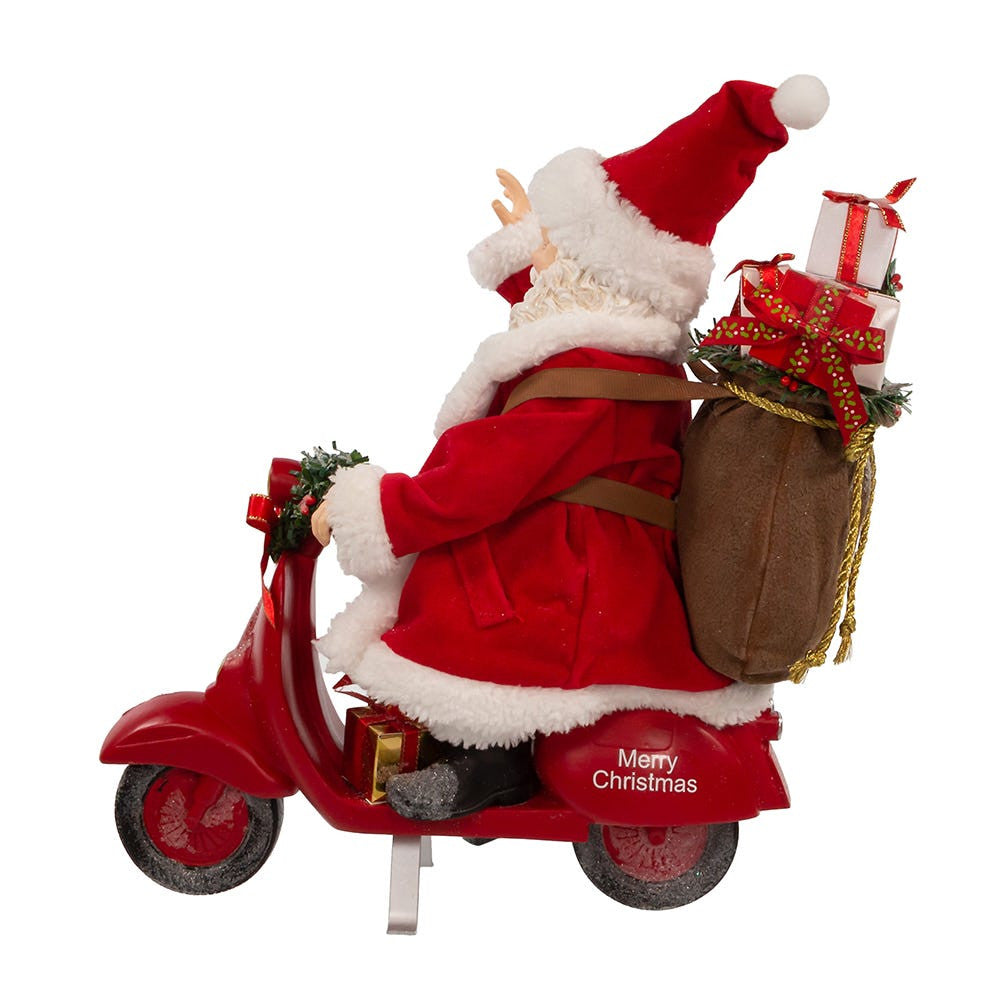 10" Fabriché™ Santa On Scooter