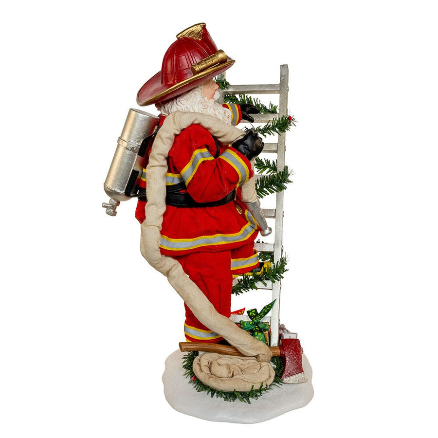 11.5“ Fabriché™ Fireman Santa On Ladder