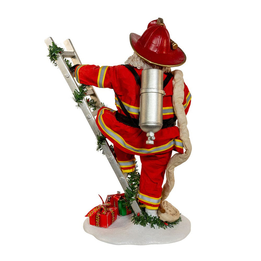 11.5“ Fabriché™ Fireman Santa On Ladder